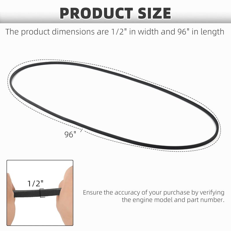 Calvana (2-Pack) 954-04060c Mower Deck Belt, Compatible with Troy Bilt Lawn & Troy Bilt Mower Parts, Craftsman 42", Cub Cadet Ltx 1040, Cub Cadet 42" Deck Belt, 954-04060b, 96" x 1/2" - Image 2